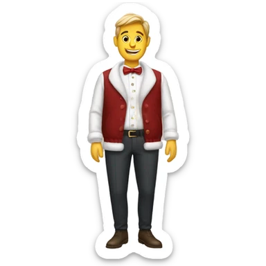Tom dressed up for Holiday Lunch sticker