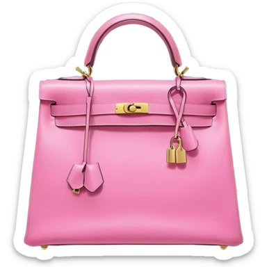 hermes kelly bright bubblegum pink bag gold hardware sticker