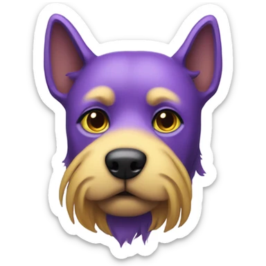 Purple dog with yellow whiskers sticker