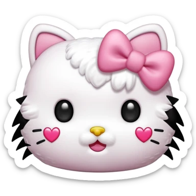 hello kitty with heart-shaped eyes sticker