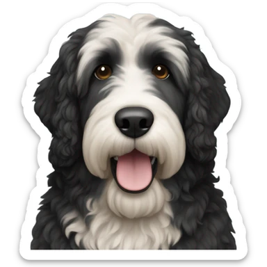 All Black st berdoodle dog sticker