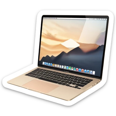 
light beige open macbook sideways sticker