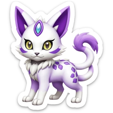 Meloetta-Meicoomon-Gatomon-Liepard-Pokémon-Digimon-Fakémon-fusion-hybrid-creature sticker