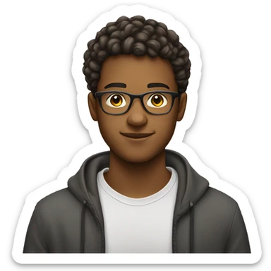 young man of about 20 years old, networker and trader with glasses sticker