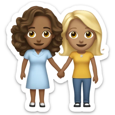 Kamala harris and princess blonde couple holding hands sticker