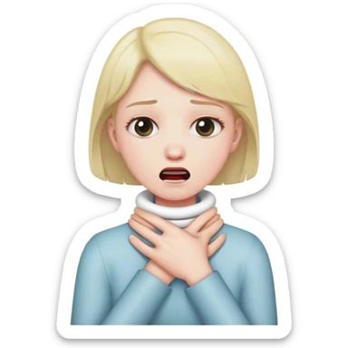 person wit hands around the neck like chokin sticker