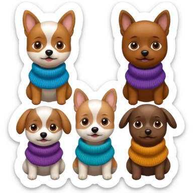 Cagnolini piccoli con vestiti di maglia sticker