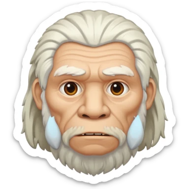 old Neanderthal with white hair sticker