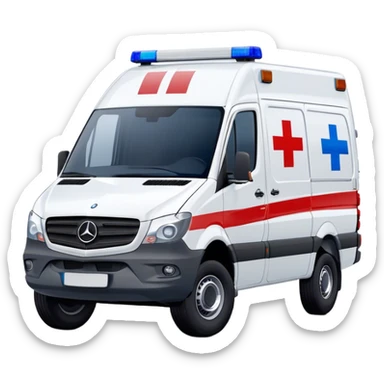 Ambulance - Mercedes-Benz Sprinter (Model Year: 2018) (Iconic Colour: White with red and blue markings) sticker