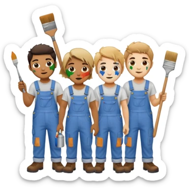 Painters with Paint Stained Faces sticker