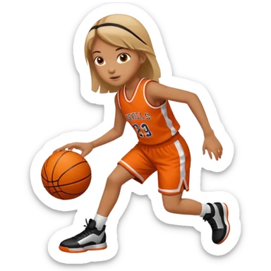 basketball playing girl sticker