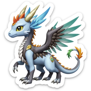 Meloetta-MLP-Wargreymon-Dutch-Angel-Dragon-Silvally-Kyurem-Trico-Pokémon-Digimon-Fakémon-fusion-hybrid-creature sticker