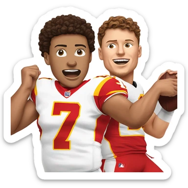 Josh Allen fighting Patrick Mahomes  sticker