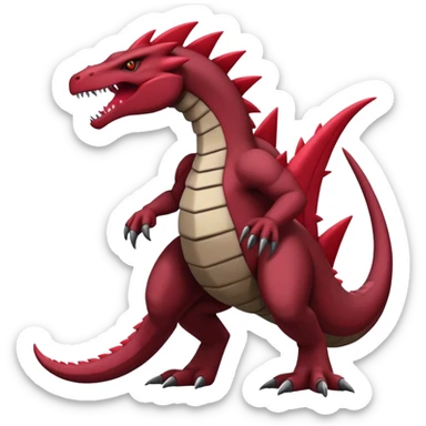 Badass cool black and red salazzle-tyranitar-hybrid, full body sticker