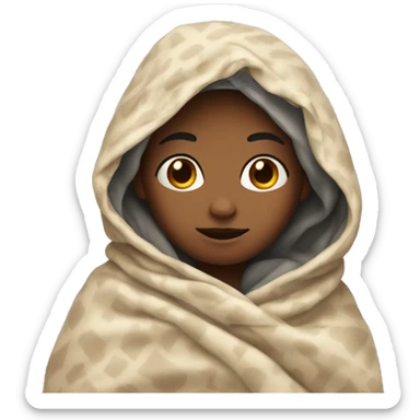 Girl wrapped in a blanket sticker