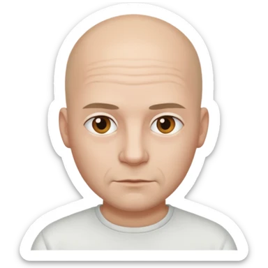 powder white skin bald man shirt sticker