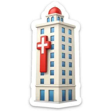 ivory tower with hospital first aid cross on it sticker