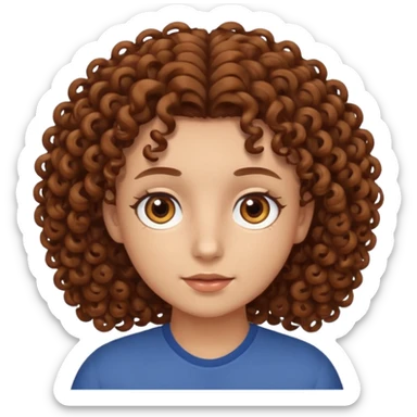Nano con capelli ricci marroni, occhi marroni sticker