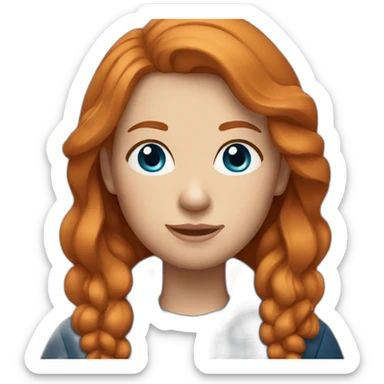 Ginger hair and blue eyes woman with Canadian jacket sticker