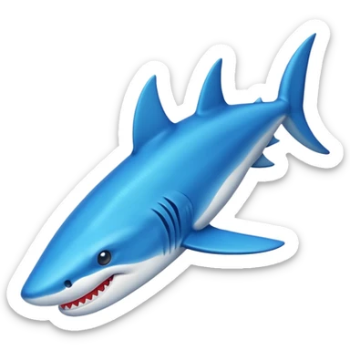 Un tiburón con zapatos azules sticker