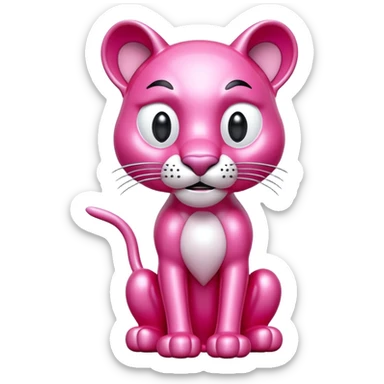 jeff koons style pink panther SPAM sculpture  sticker