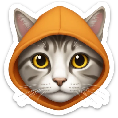 cat with hood sticker