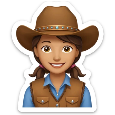 cowgirl with vest sticker