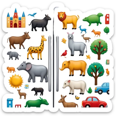 Icon for Magnet Collecting: a close-up of a fridge door covered with a variety of magnets, featuring cities, animals, symbols. The icon should highlight the diversity and charm of magnet collections. Transparent background. sticker