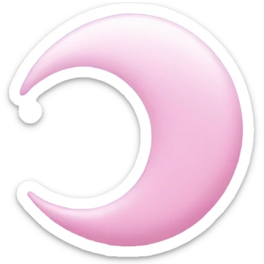Pink crescent moon with sparkly violet clouds sticker