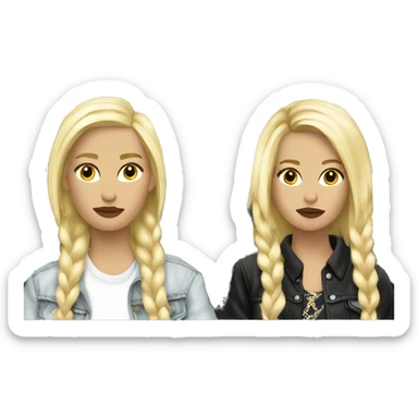 Two punks rock blond girls techno romantic vibe in the car  sticker