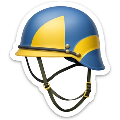 Ukrainian military helmet with blue and yellow colors, combat kevlar helmet sticker