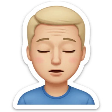 normal blushing emoji man closing eyes in embarrassment sticker