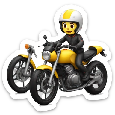 Chico montando en moto de carreras sticker