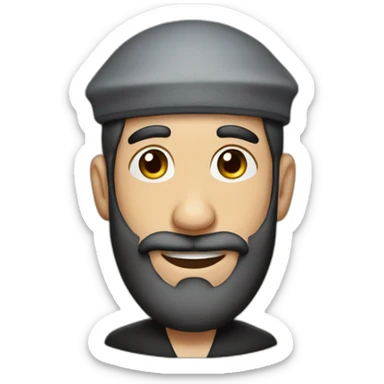 A jewish with ear hair wearing a kippa sticker