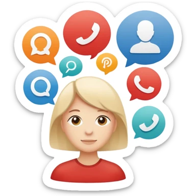 Make me an emoji for an app. The emoji is to highlight "social", "Real people", Reviews, trust, and brand recognition  - Should be circles in a flattened style.

Think favicons like reddit (don't use real favicons) and limit to 3 sticker
