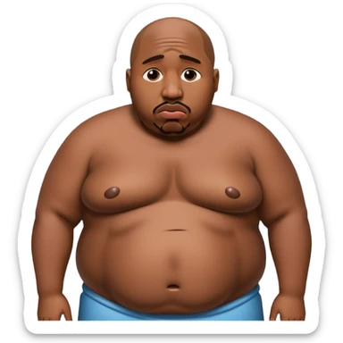 tupac, crying, really fat and obese belly sticker