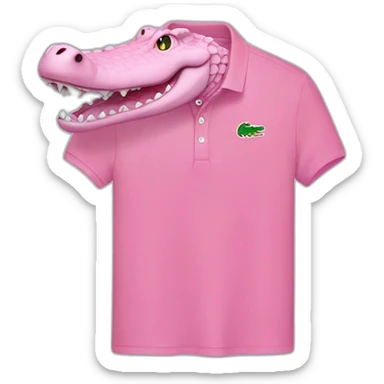 Crocodile with pink Lacoste tshirt sticker