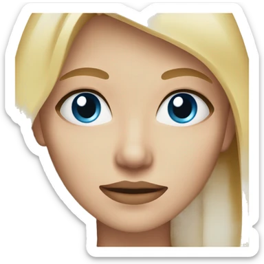 blond woman with blue eyes and a scar under one eyes sticker