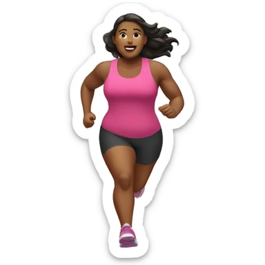 heavyset running woman sticker