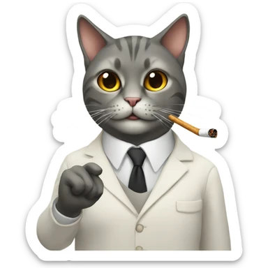 Cat With a cigarette sticker