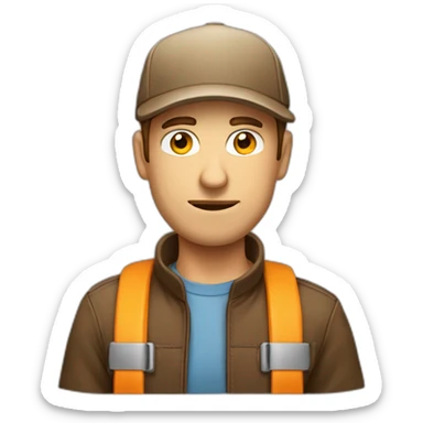 creative-man,-caucasian,-with-a-brown-cap-with-a-serious-gesture-without suitcase sticker