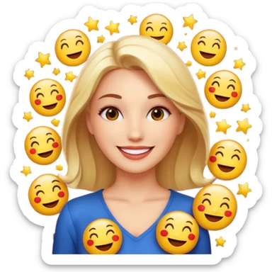 Charming, magnetic, center of attention without even trying. woman superstar in the spotlight
more dinamic emoji  sticker
