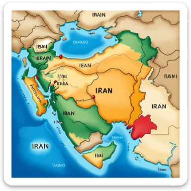 Map of iran sticker