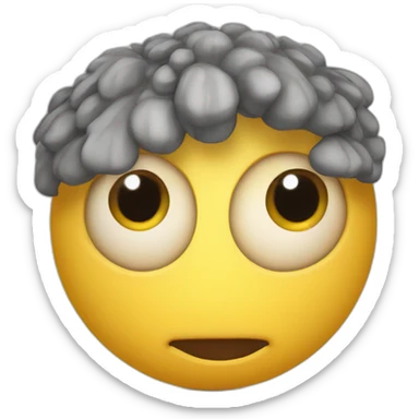 3d sphere with a cartoon kind skin texture with big kind eyes sticker