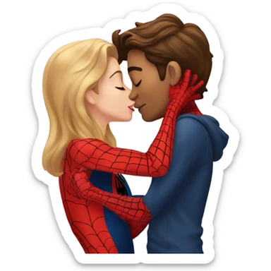 Peter Parker kissing MJ sticker