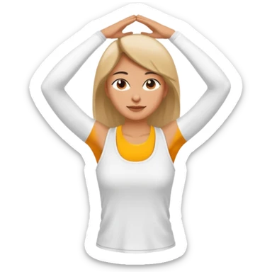 The woman who just woke up is stretching lazily sticker