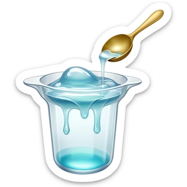 a spoonful of white, clear jelly sticker
