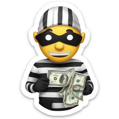 The robber emoji from BitLife sticker