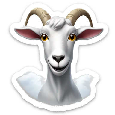 goat and a cloud above his head with brussels airlines logo sticker