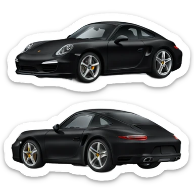 Porche car in dark black sticker